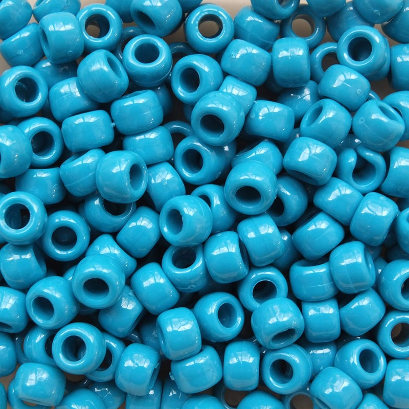 BeadExplosion Dark Turquoise Blue Crow Beads Pony Beads Made in USA 6x9mm - Image 1